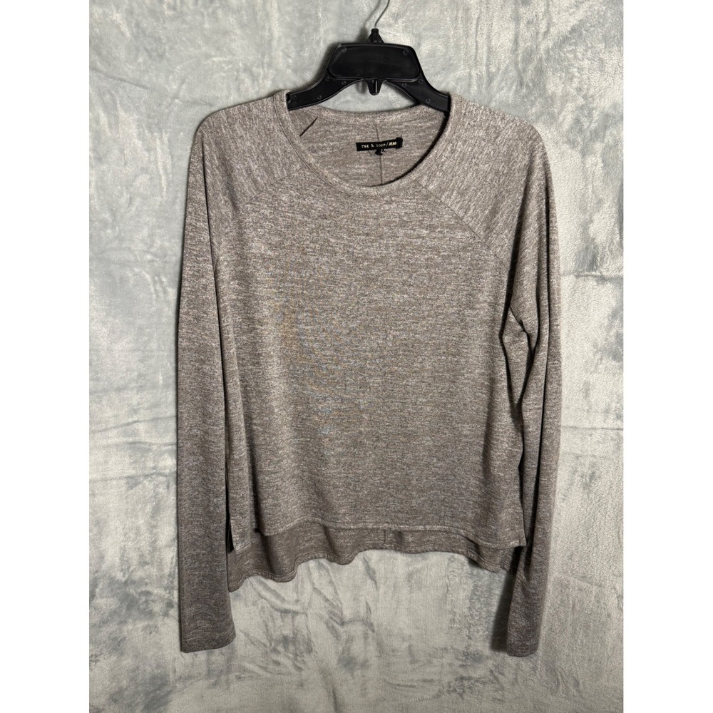Rag Bone Jean Heathered Knit Crew Neck Long Sleeve Top Women's Size S